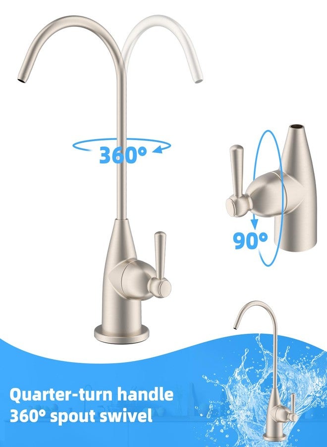 Hibbent Drinking Water Faucet for Bar and Kitchen Sink, Stainless Steel Reverse Osmosis RO Faucet for Under-Sink Filtration System, Brushed Nickel Finish - Image 5