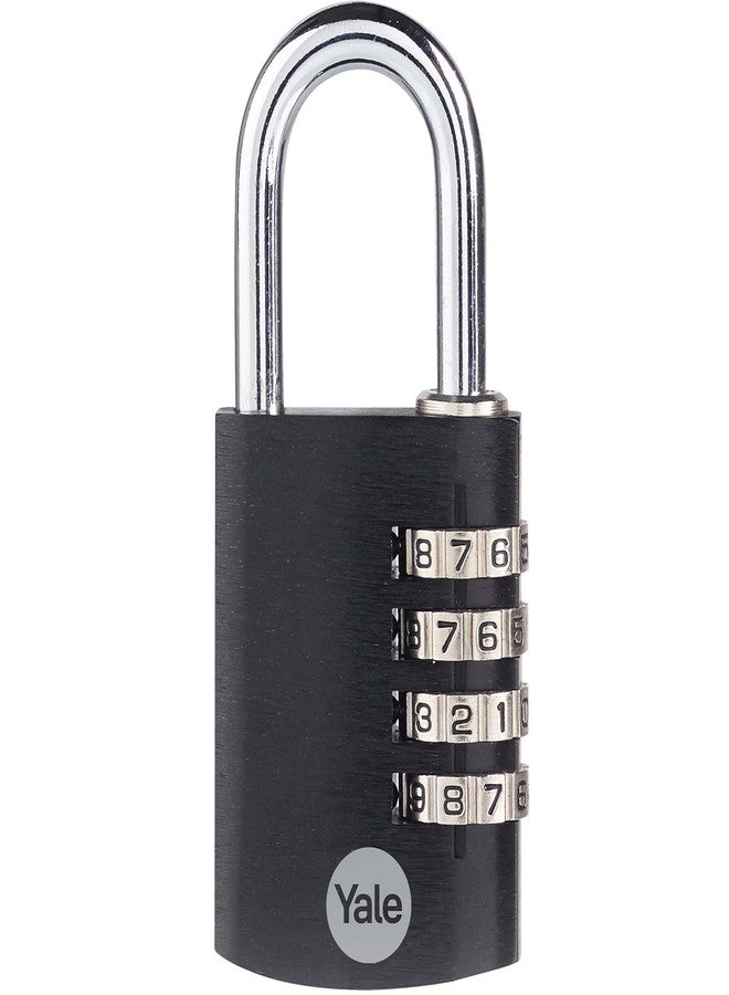 Yale 4 Digit Combination Lock Outdoor Waterproof Padlock for School Gym Locker, Sports Locker, Fence, Toolbox, Gate, Case, Hasp Storage (Black) - Image 1