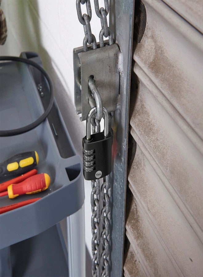 Yale 4 Digit Combination Lock Outdoor Waterproof Padlock for School Gym Locker, Sports Locker, Fence, Toolbox, Gate, Case, Hasp Storage (Black) - Image 2