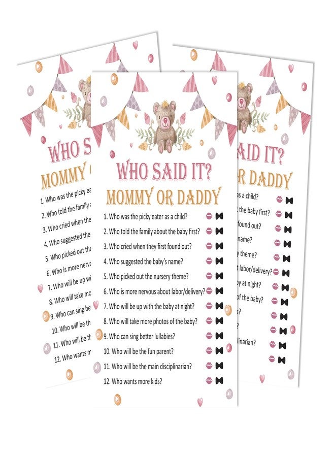 Inkdotpot Who Said it Game Mommy Or Daddy 50 Sheet Fun Baby Shower Game Gender Neutral Party Party Supply - Image 1