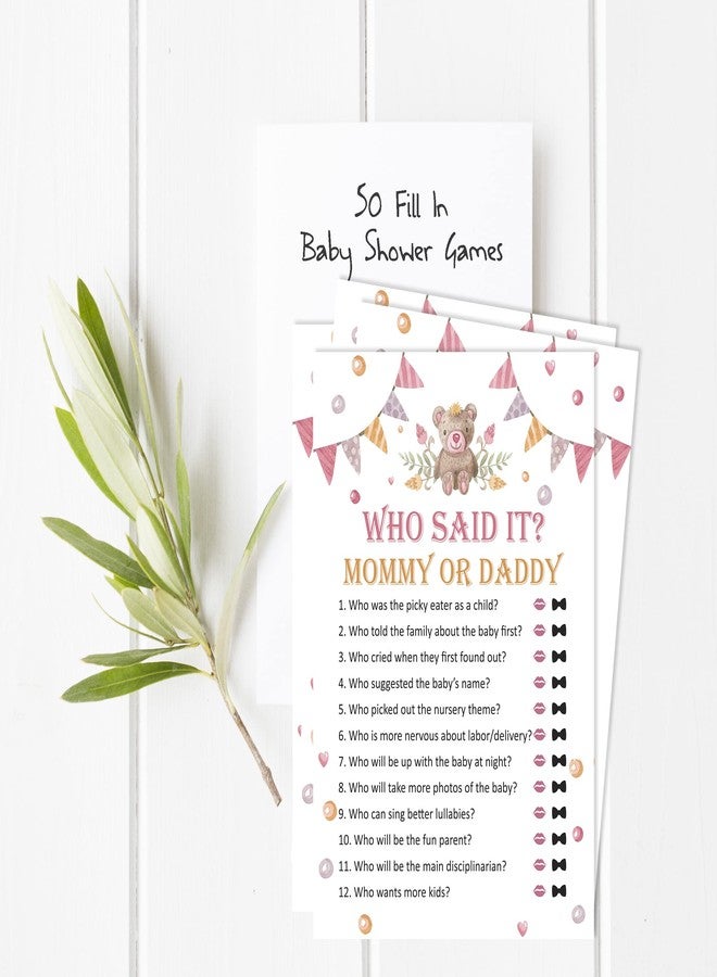 Inkdotpot Who Said it Game Mommy Or Daddy 50 Sheet Fun Baby Shower Game Gender Neutral Party Party Supply - Image 2