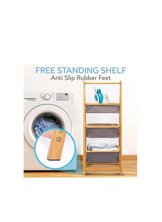 AtrauX Atraux 3-Tier Portable Laundry Storage Rack With Removable Baskets  - Image 3