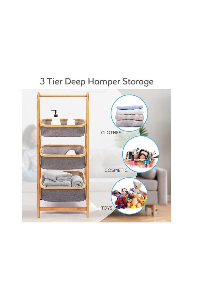 AtrauX Atraux 3-Tier Portable Laundry Storage Rack With Removable Baskets  - Image 4