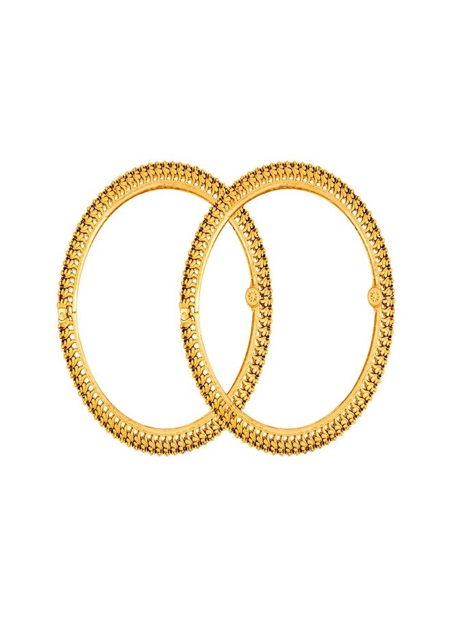 KUSHAL'S Fashion Jewellery Gold Polished Copper Antique Bangles withLocking System, Best for Festive & Special Occasion - 448745 - Image 4