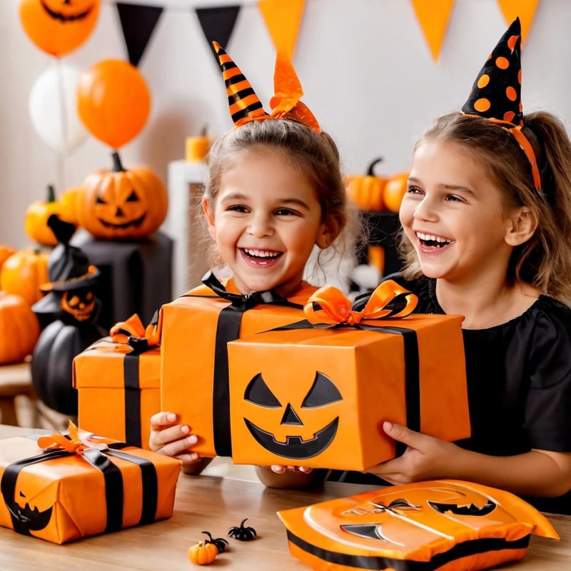 PLULON 60 Sheets Halloween Black Orange Yellow Tissue Paper Bulks, Gift Wrap Tissue Paper Sheets for Packaging Birthday Gift Wrapping Birthday Wedding Construction Decorations - Image 5