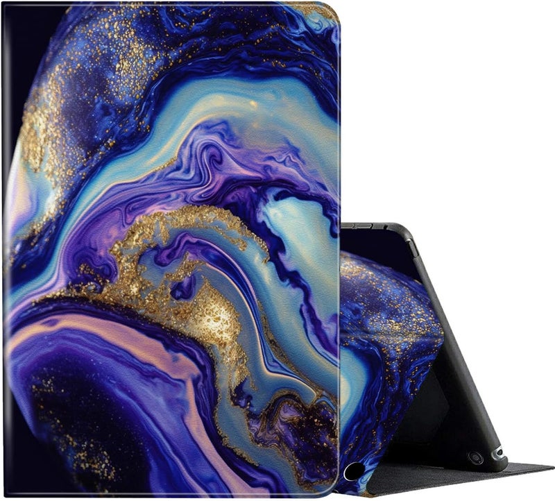 FUYOCWE for Fire HD 10 Case 2021,Fire HD 10 Plus Tablet Case (11th Generation, 2021 Release), Multi-Angle Slim Stand Smart Cover Cases for New Amazon Kindle Fire HD 10 10.1"-Purple and Blue Marble - Image 1
