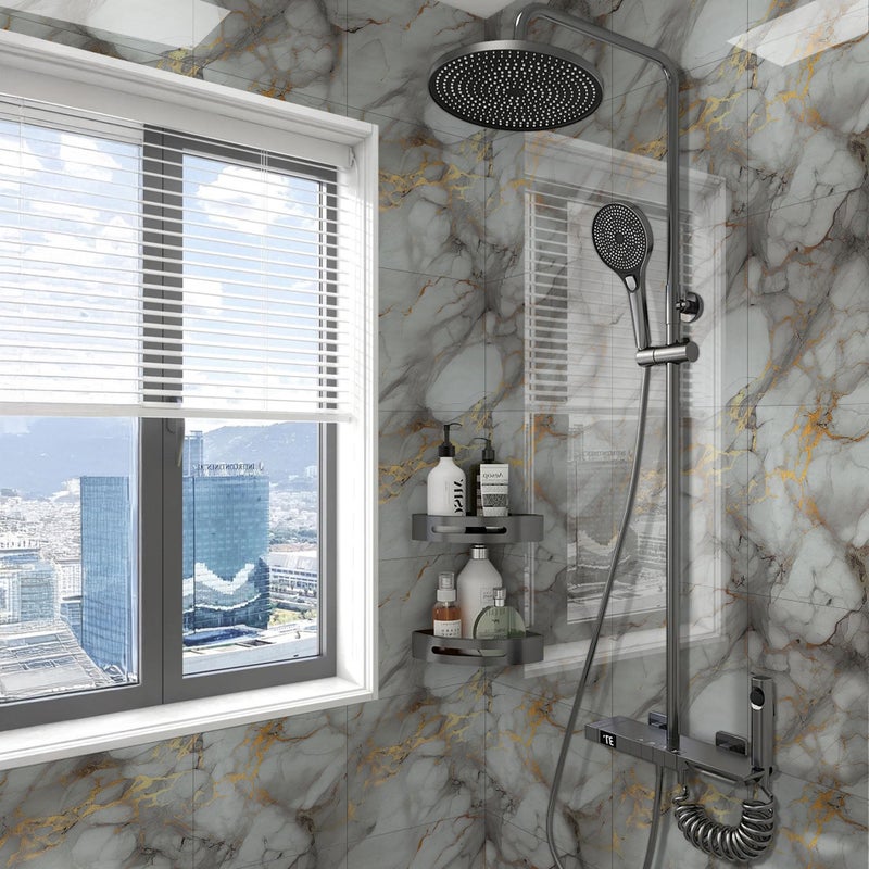 WAPANE Peel and Stick Tile Shower Waterproof Marble Tiles Wall Panels, 11.8"x11.8" Self-Adhesive Backsplash Tile, 20 Pack - Image 4