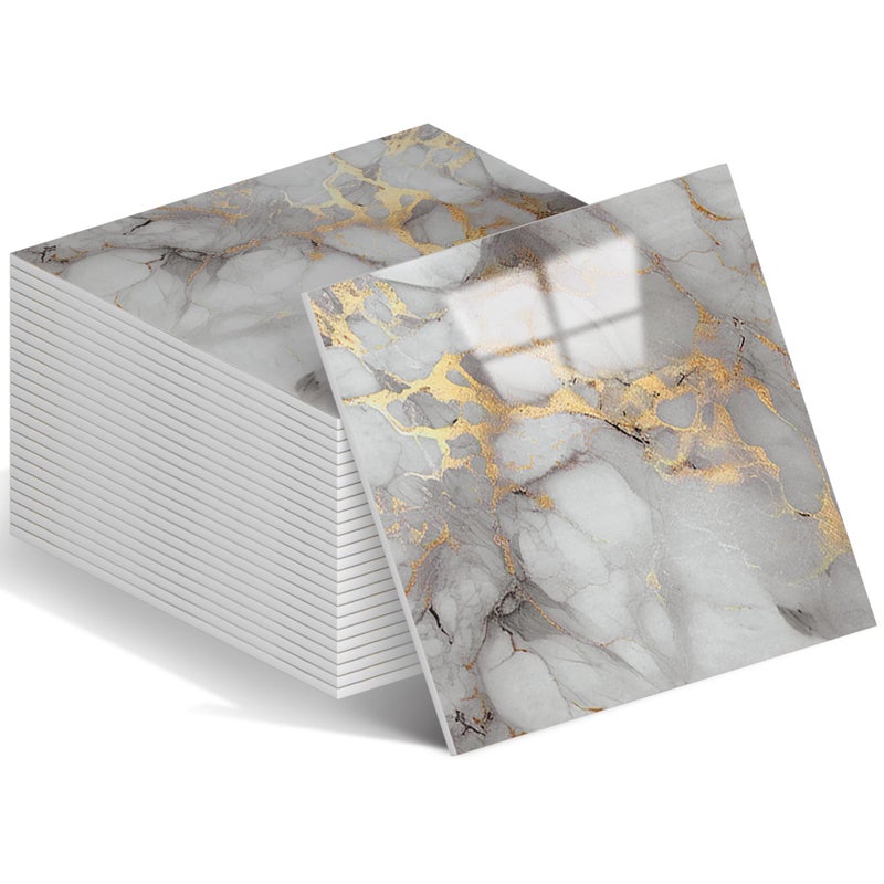 WAPANE Peel and Stick Tile Shower Waterproof Marble Tiles Wall Panels, 11.8"x11.8" Self-Adhesive Backsplash Tile, 20 Pack - Image 1