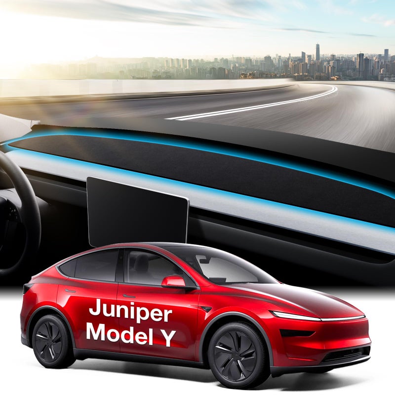 Wigoo 2025 New Model Y Juniper Accessories Dashboard Cover AntiGlare and Sun Protection Suede Dash Mat for New Model Y Juniper20252026 Model Y Juniper Accessories Black