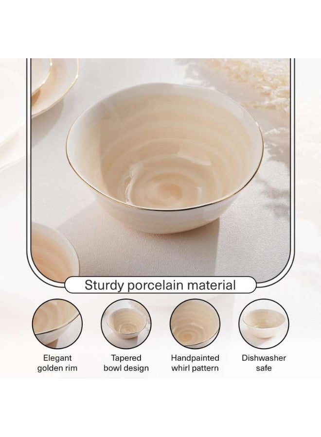 Pan Home Beige Porcelain Cereal Bowl - 16cm - Image 5