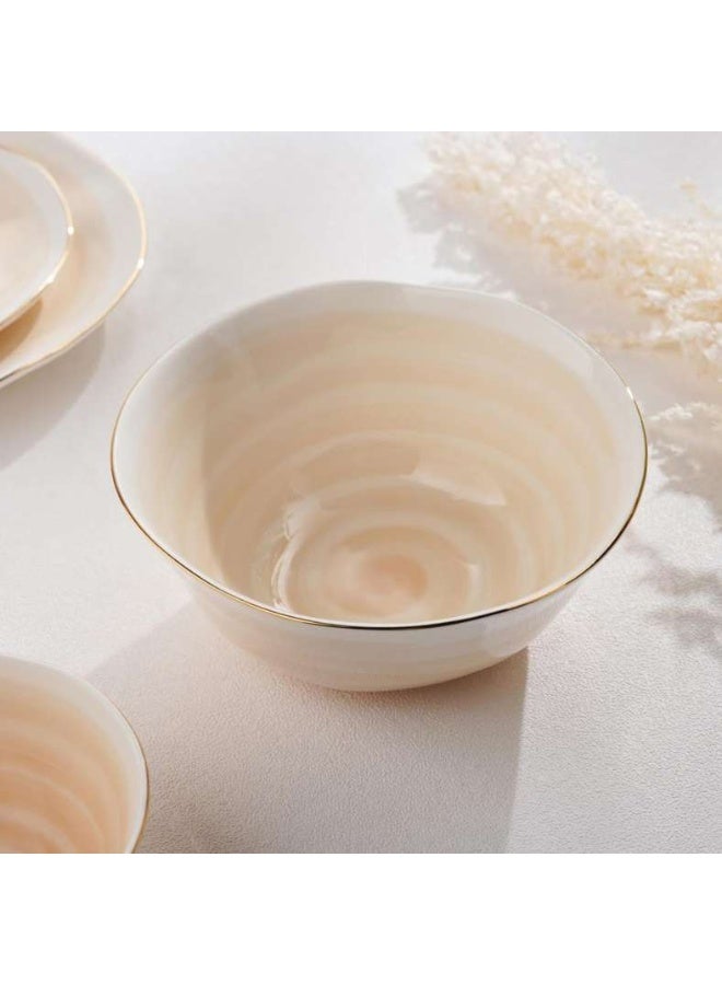 Pan Home Beige Porcelain Cereal Bowl - 16cm - Image 1