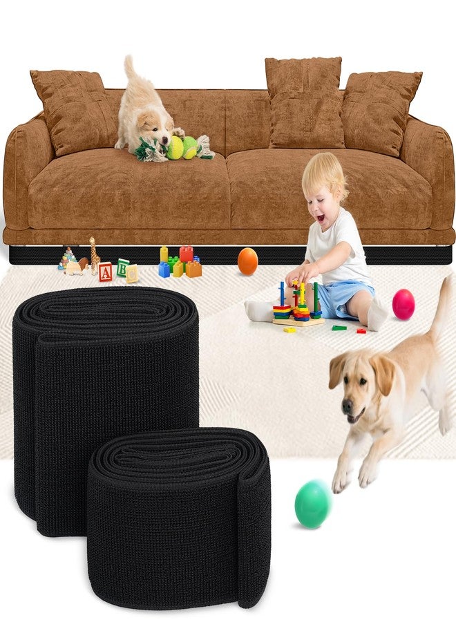 Sunoyar Elastic Under Couch & Bed Blocker for Kids & Pets -Sunoya Adjustable Gap Guard Stops Lost Toys, No Tools Install Fits Right-Angle Furniture Legs(3" H x 132" L) - Image 1