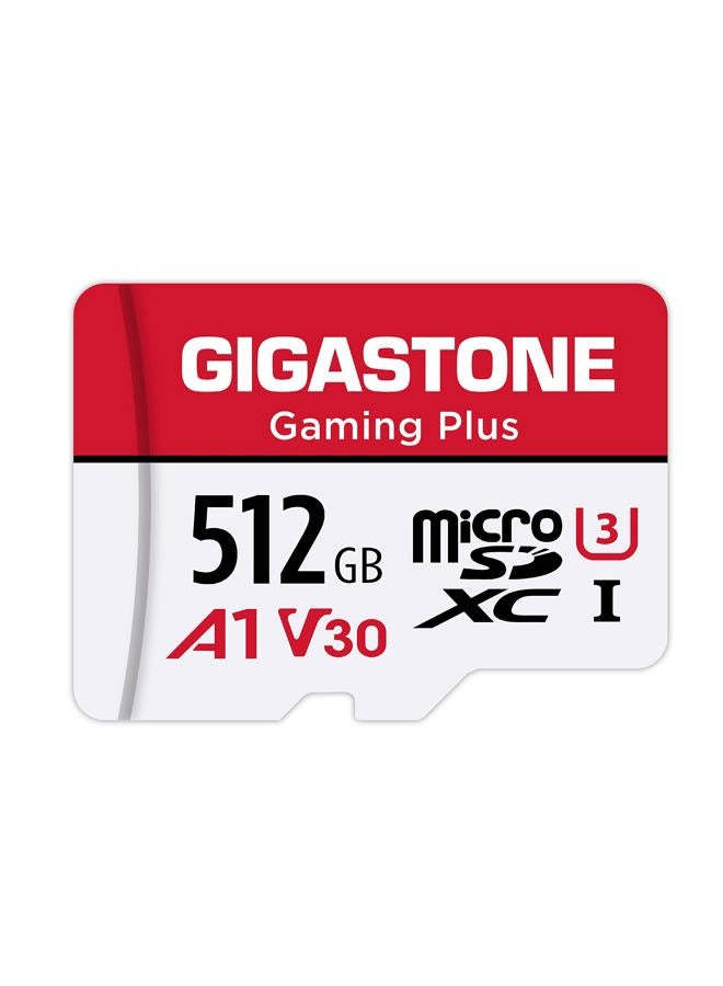 GIGASTONE 512GB Micro SD Card, Gaming Plus, MicroSDXC Memory Card for Nintendo-Switch, Wyze, GoPro, Dash Cam, Security Camera, 4K Video Recording, UHS-I A1 U3 V30 C10, up to 100MB/s, with Adapter - Image 1