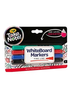 Crayola Take Note Dry Erase Markers, Fine Line, 4 Count  - Image 1