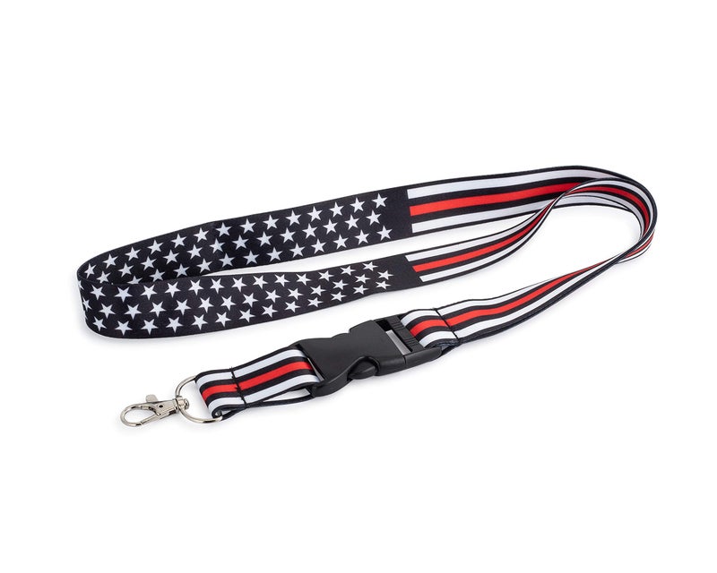 Great 1 Thin Red Line American Flag Office Lanyard - Badge and ID Holder - Image 4