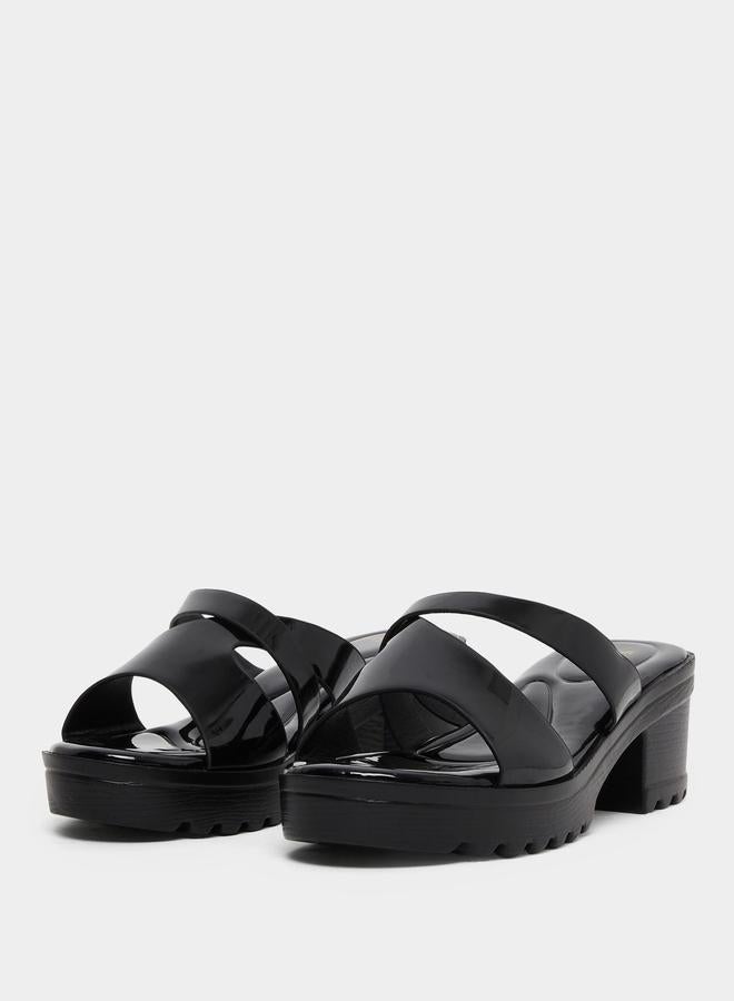 Styli Cross Strap Block Heel Sandals - Image 3