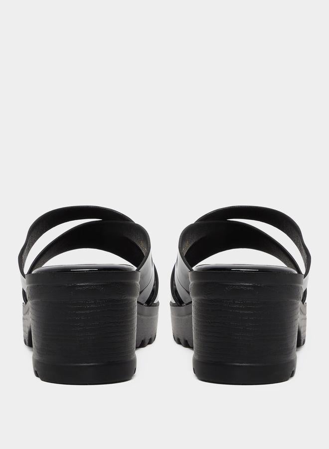 Styli Cross Strap Block Heel Sandals - Image 5