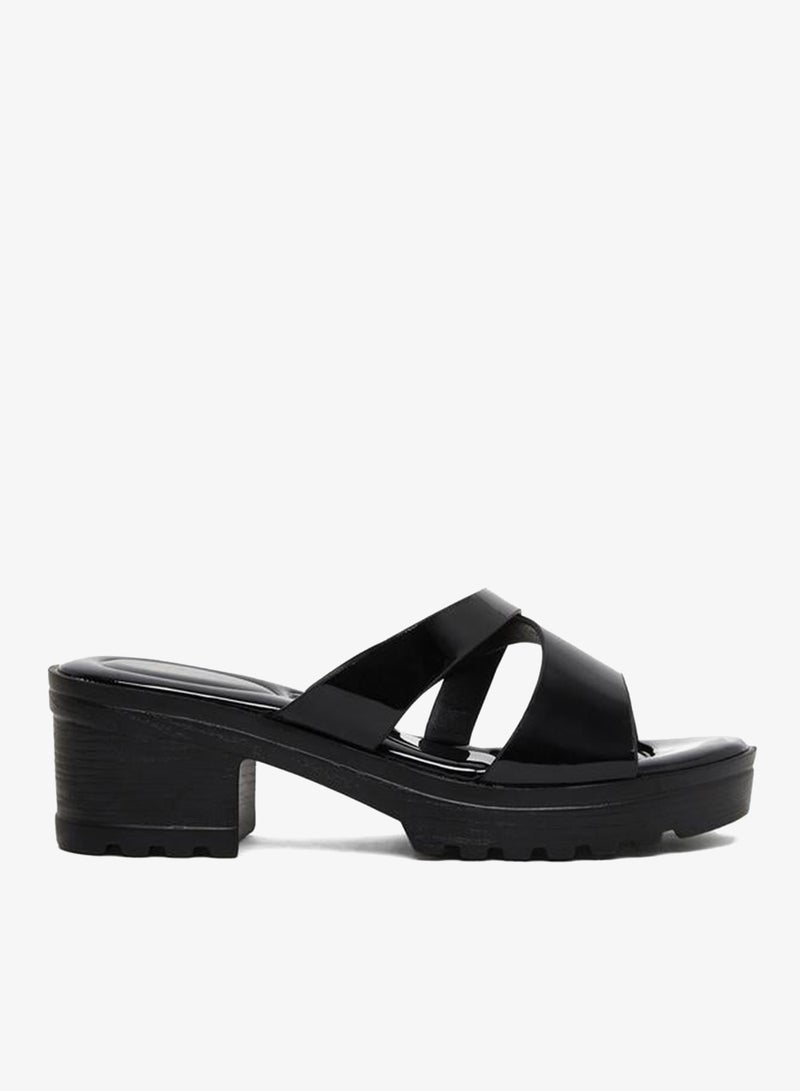 ستايلي صندل بكعب سميك وسيور كروس - Image 1