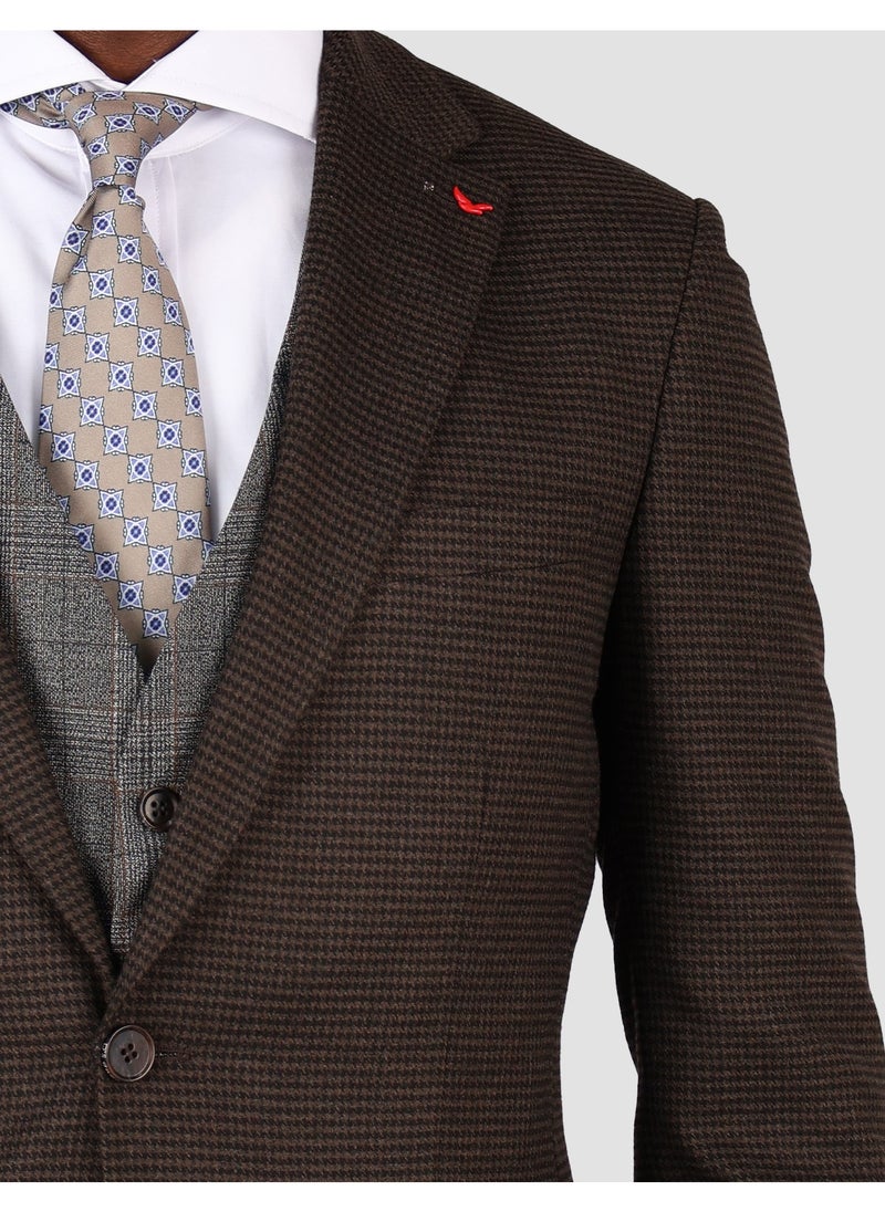 D'S DAMAT بدلة DS Damat بنية اللون بقصّة Slim Fit  - Image 5