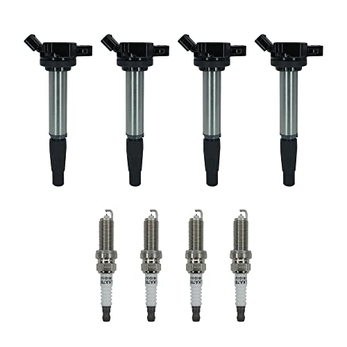Marsram Ignition Coil Pack UF596 & Double Iridium Spark Plug 4912 for 2009 2010 2011 Toyota Corolla Matrix Prius 2012 2013 2014 2015 2017 Lexus Scion IM XD Pontiac Vibe 1.8L L4 UF619 90919-02258 - Image 1