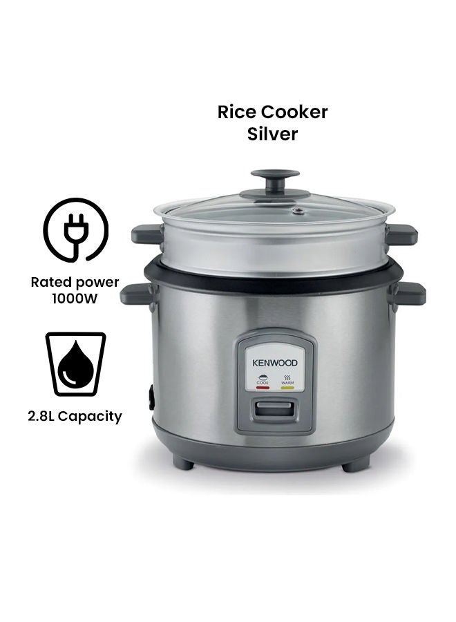 KENWOOD Electric Rice Cooker 2.8 L 1000 W RCM71.000SS Silver - Image 2