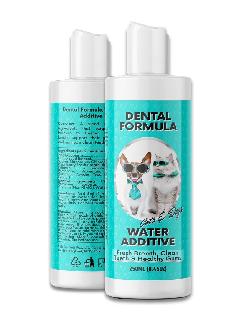 Paw Dental Formula Water Additive For Dogs and Cats Clean Teeth Healthy Gums and Fresh Breath Manage Plaque and Tartar Build Up Fuss Free No Brushing Needed Cat Dog Mouthwash  Oral Health - Image 1