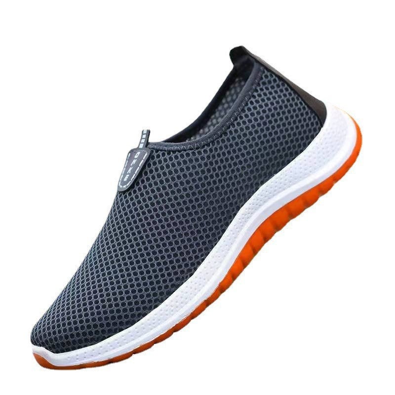 Summer Breathable Mesh Mens Sneakers Lightweight Slip-on Casual Shoes 508 net gray 