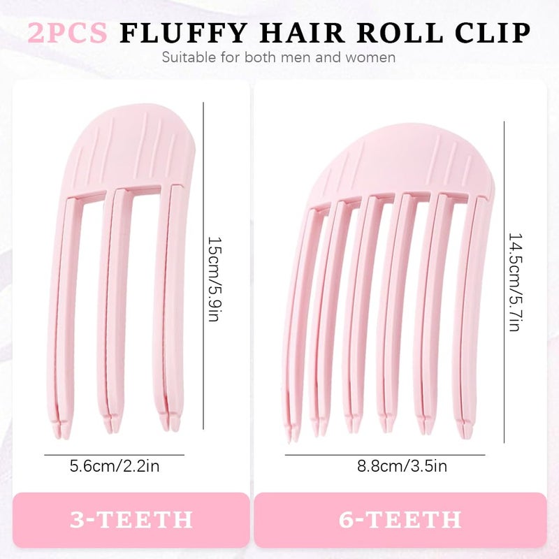 M'AYCREATE MAYCREATE® Hair Volumizer Volume Clips for Women Men, 2pcs Instant Volumizing Hair Root Lifting Clip, Woman Comb Clip for Fluffy Bangs - No-Trace, Pink - Image 2