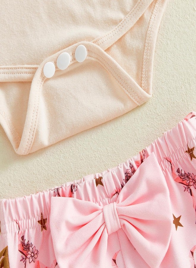 MERSARIPHY Baby Girl Bell Bottom Outfit Infant Newborn Western Summer Clothes Ribbed Knit Ruffle Romper Tops Flare Pant Set (Pink RODEO, 12-18 Months) - Image 5