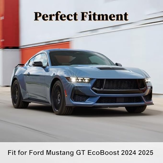 Gear Up Front Lip for Ford Mustang GT EcoBoost 2024-2026 Front Bumper Lip Splitter Matte Black - Image 2