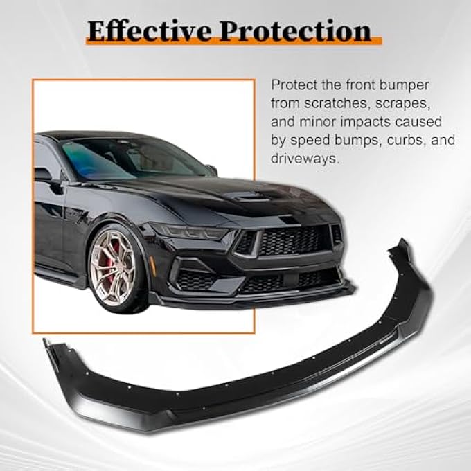 Gear Up Front Lip for Ford Mustang GT EcoBoost 2024-2026 Front Bumper Lip Splitter Matte Black - Image 4