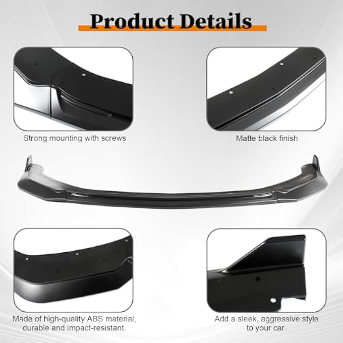 Gear Up Front Lip for Ford Mustang GT EcoBoost 2024-2026 Front Bumper Lip Splitter Matte Black - Image 3