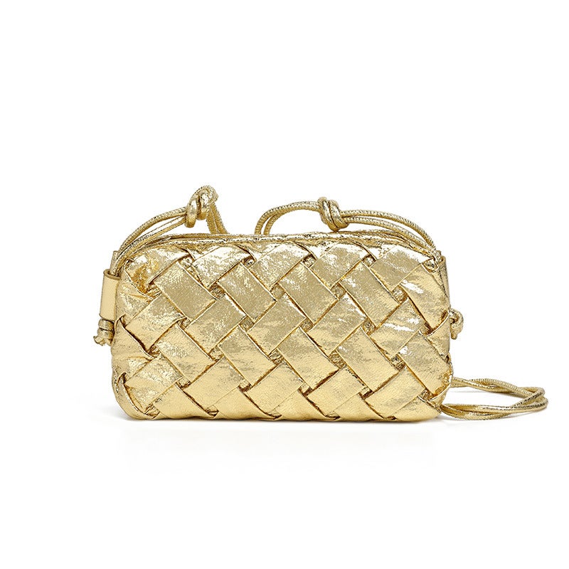 Handmade Soft Leather Small Square Bag High-end Single Shoulder Crossbody Bag Underarm Bag For Women From China Mainland Gold (spot) 
