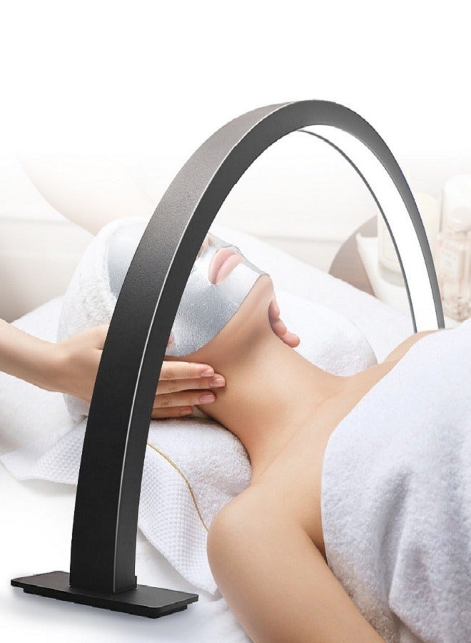 كيلا مصباح مكتبي للأظافر على شكل نصف قمر، مصباح ليد لإضاءة الرموش، مصباح مكتبي لإضاءة الأظافر، مصباح طاولة لخبراء التجميل لتمديد الرموش، أسود، 55*30 سم - Image 1