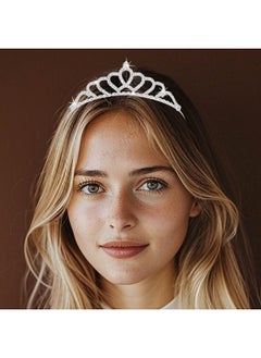 كيلشي عصابة رأس من الفضة من Kilshye، تيجان مرصعة بأحجار الراين، تيجان وأكاليل أعياد الميلاد، إكسسوارات شعر من الكريستال للحفلات للنساء (A)  - Image 5
