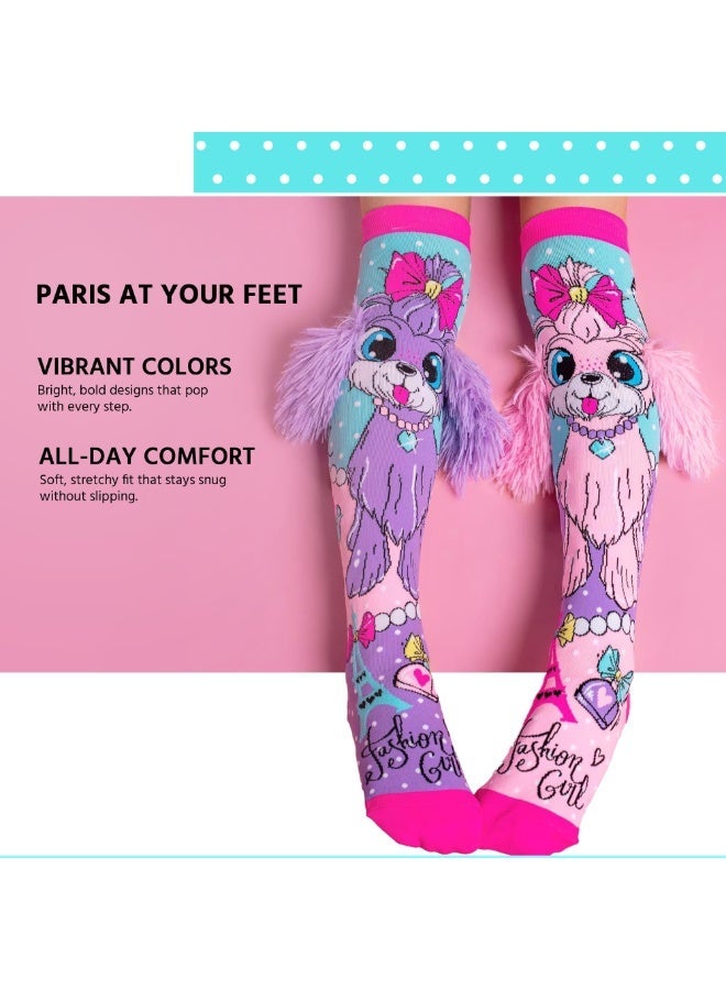 Bukela Crazy Mid Socks for Girls Kids, Funny Dog Ear Stretch Knee High Socks, Cute Animal Patterns - Image 4