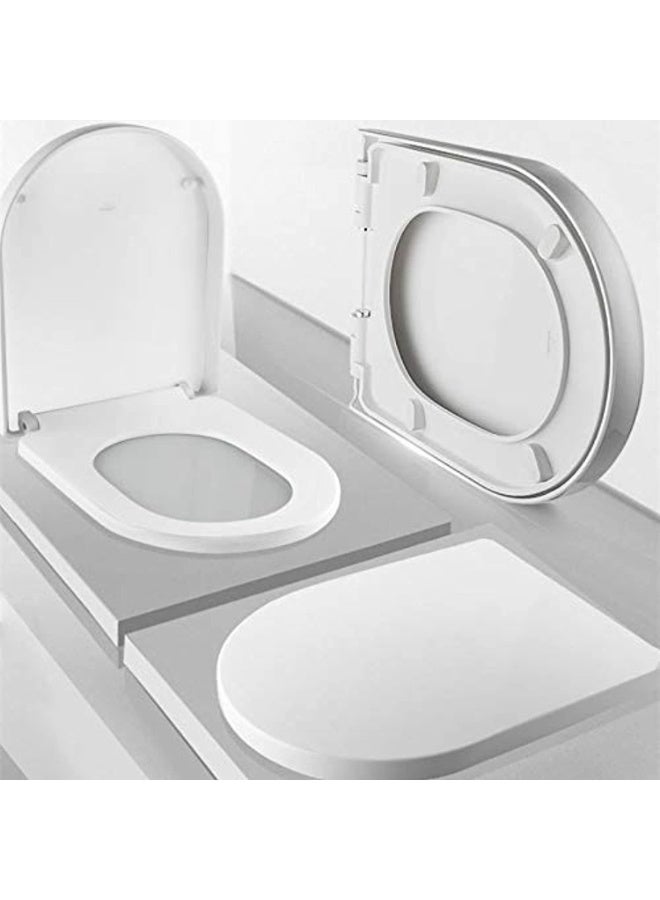 Universal Toilet Seat Cover U-Shape, Slow Close Soft-Close Lid, Quick-Release, Thick Heavy-Duty PP, Anti-Slip, Anti-Aging, Easy Clean Bathroom Toilet Seat for Most Standard Toilets - Image 2