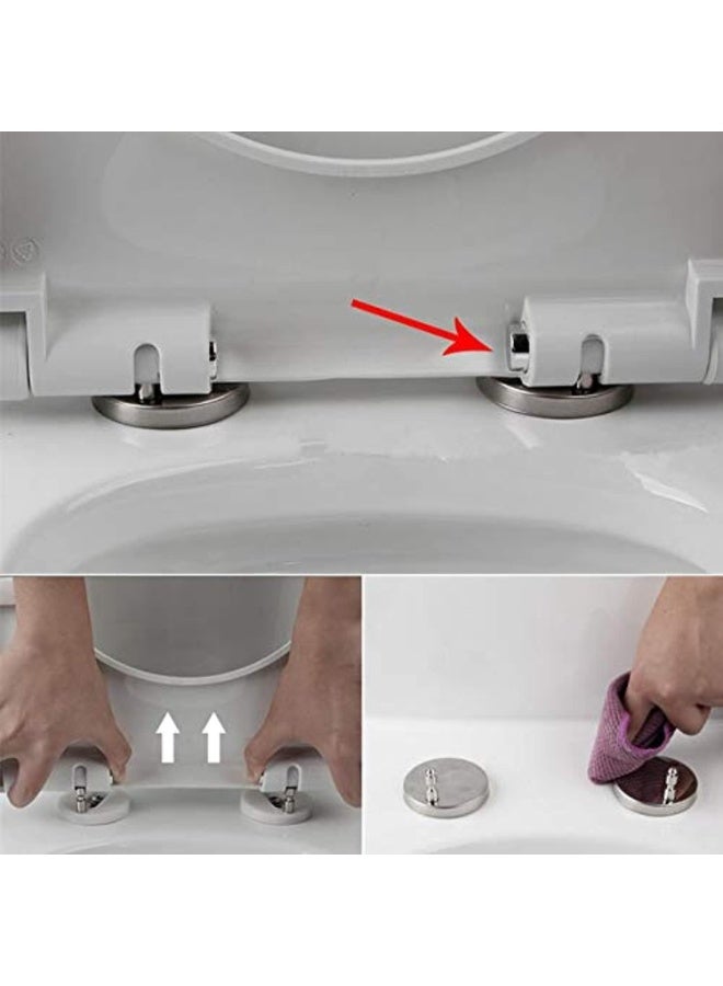 Universal Toilet Seat Cover U-Shape, Slow Close Soft-Close Lid, Quick-Release, Thick Heavy-Duty PP, Anti-Slip, Anti-Aging, Easy Clean Bathroom Toilet Seat for Most Standard Toilets - Image 4