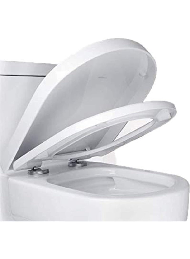 Universal Toilet Seat Cover U-Shape, Slow Close Soft-Close Lid, Quick-Release, Thick Heavy-Duty PP, Anti-Slip, Anti-Aging, Easy Clean Bathroom Toilet Seat for Most Standard Toilets - Image 1