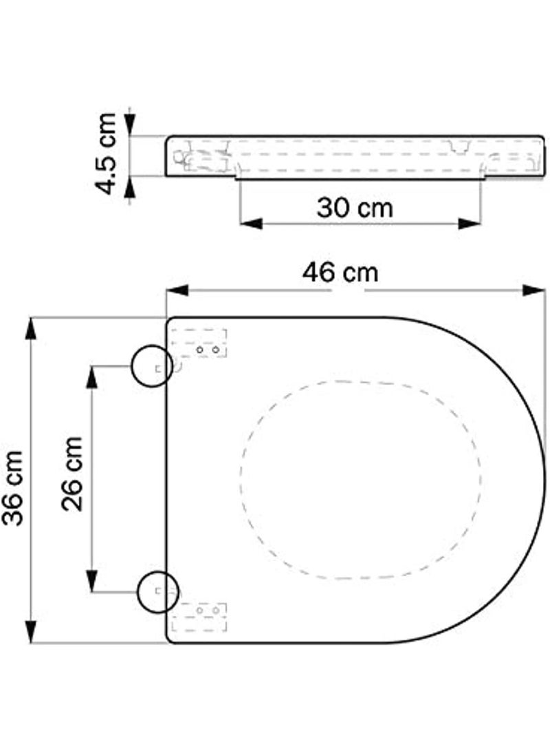 Universal Toilet Seat Cover U-Shape, Slow Close Soft-Close Lid, Quick-Release, Thick Heavy-Duty PP, Anti-Slip, Anti-Aging, Easy Clean Bathroom Toilet Seat for Most Standard Toilets - Image 5