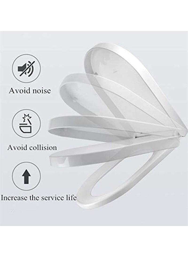 Universal Toilet Seat Cover U-Shape, Slow Close Soft-Close Lid, Quick-Release, Thick Heavy-Duty PP, Anti-Slip, Anti-Aging, Easy Clean Bathroom Toilet Seat for Most Standard Toilets - Image 3