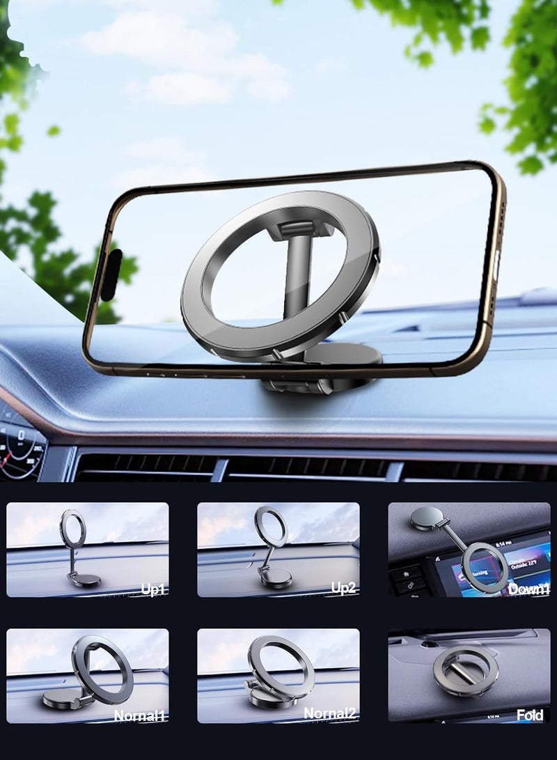 VIUAUAX Magsafe car mount for car, 【Foldable and 360 degree rotatable】 All-Metal Magnetic Car Phone Holder, Strong Magnetic Phone Holder for iPhone Hands-free Car Phone Holder for Car Cover Fits iPhone 15 14 13 Pro Max - Image 5