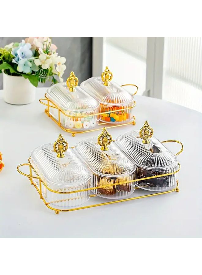 Amber Golden Metal Flip Top Cake Food Storage Box - Image 3