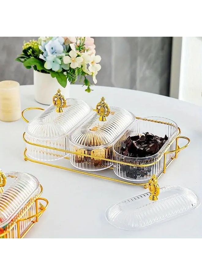 Amber Golden Metal Flip Top Cake Food Storage Box - Image 5