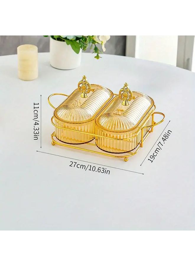 Amber Golden Metal Flip Top Cake Food Storage Box - Image 2
