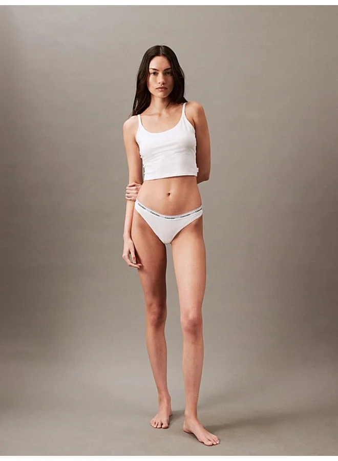 Calvin Klein WHITE Thong - Icon Logo for Women | Best Price UAE