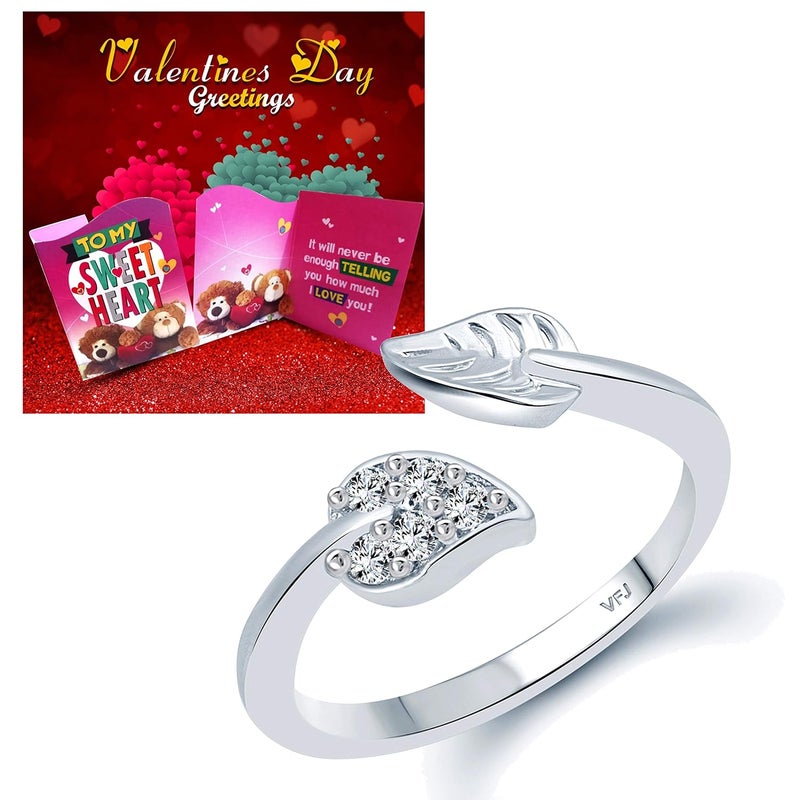 VFJ VIGHNAHARTA FASHION JEWELLERY Vighnaharta valentine day gift valentineday gift for her gift for him gift for women gift for men Valentine Special Greeting Card with Envelope with Adjustable Ring for Your Loved Ones VFJ1547FRRGC3