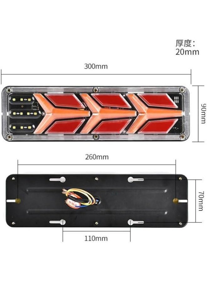 12/24V Waterproof LED Reverse Light for Trailers, Trucks, Boats, Vans - Brake, Steering, Reverse and Rear Fog Light (2 Pieces, Type)D-2207 30cm - Image 2