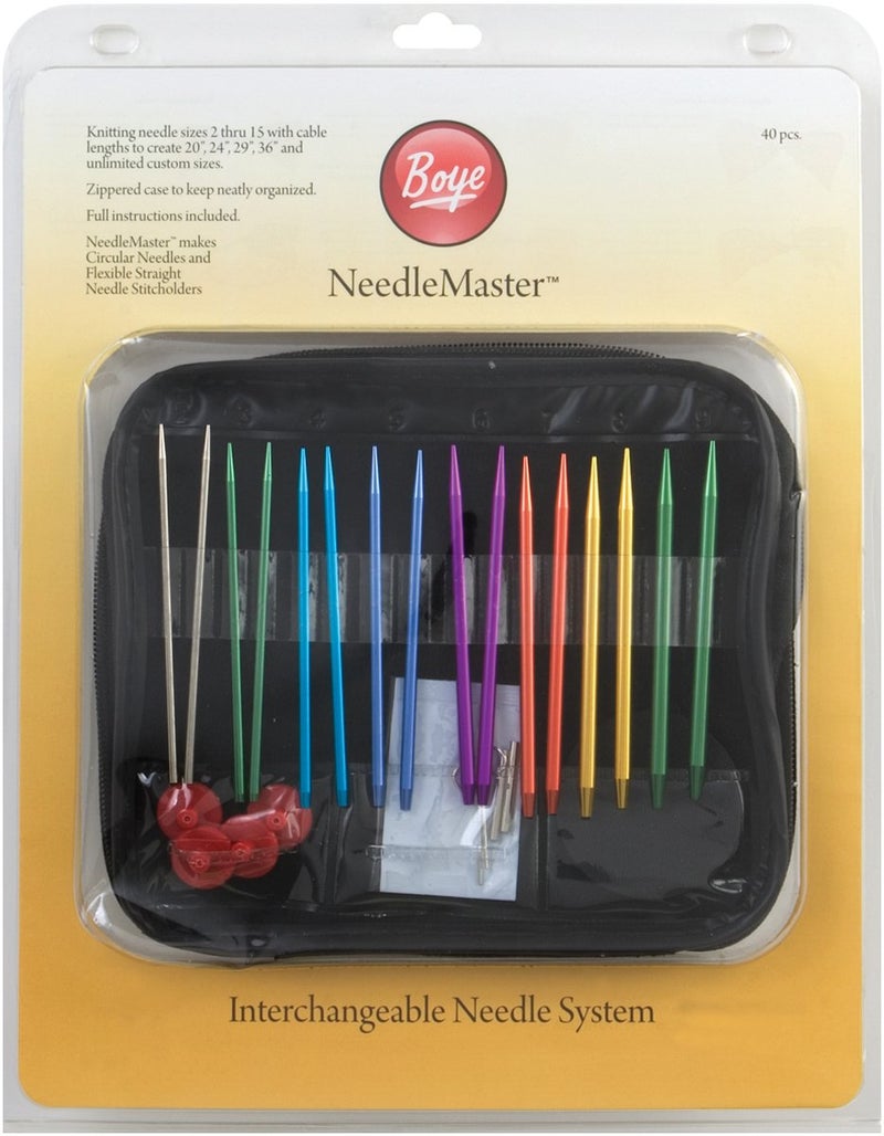 Boye Needlemaster 40-Piece Interchangeable Aluminum Knitting Set
