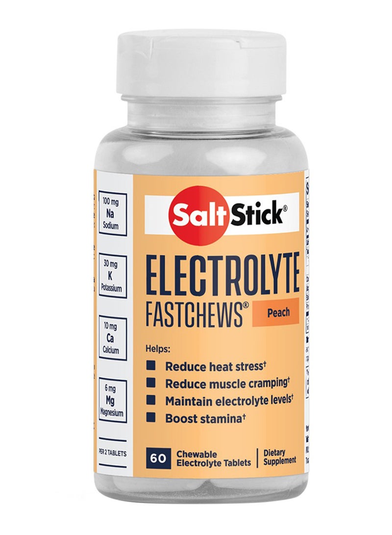 SaltStick Electrolytes Fastchews Peach Flavour 60 Tab - Image 1